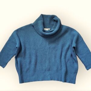 Autumn Cashmere turtleneck Sweater Size M Blue